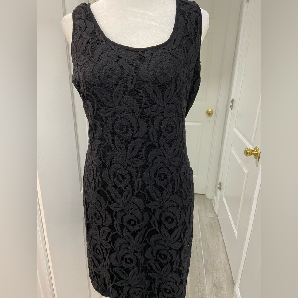 Calvin Klein little Black Dress with Lace Front